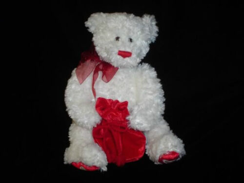 Gund From Me To You White Bear 15" 41698 Velvet Hearts - Picture 1 of 4