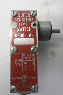 USED NATIONAL ACME CO. D900-1A LIMIT SWITCH D9001A