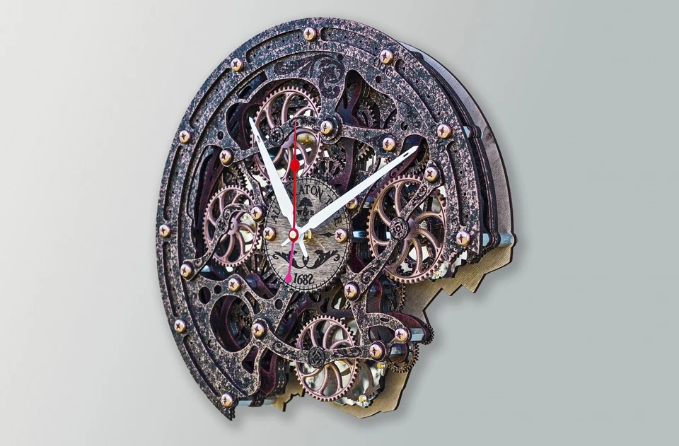 Reloj de Pared Automaton Bite Grandes Engranajes Móviles 1682 Antiguo Cobre Steampunk Loft Arte Foto 2 de 4