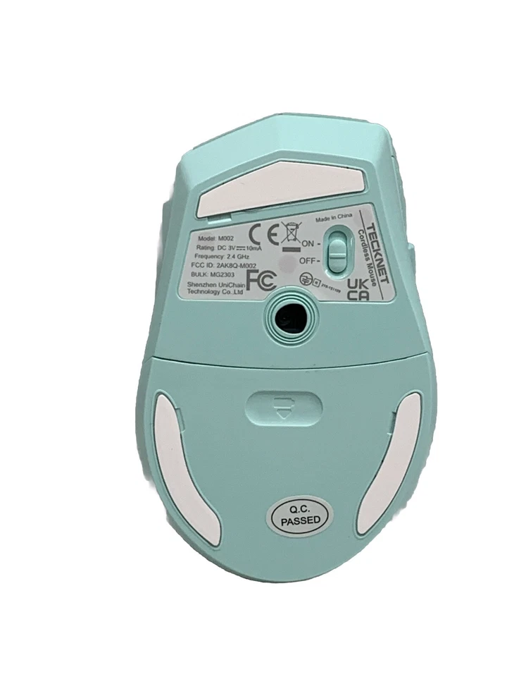 Tecknet Mouse Wireless Computer Optical Teal Button Model M002 Ergonomic Portabl - Image 4 of 4