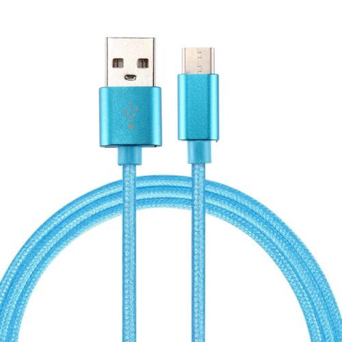USB Typ C Kabel 2m geflochtenes Nylon Ladekabel 3A High Speed Datenkabel Blau - 第 1/6 張圖片