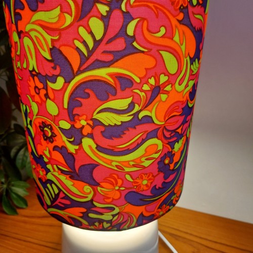 Psychedelic Large 60s 70s retro Table Lamp & base Lampshade Retro Funky Red - Picture 12 of 13