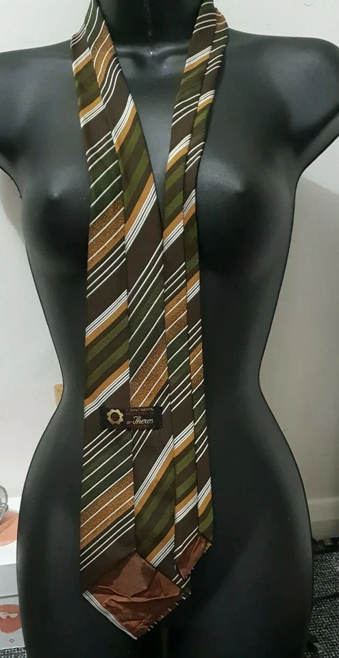 Corbata para hombre multicolor a rayas talla única por Continetal Theam Design sello dorado Foto 4 de 4
