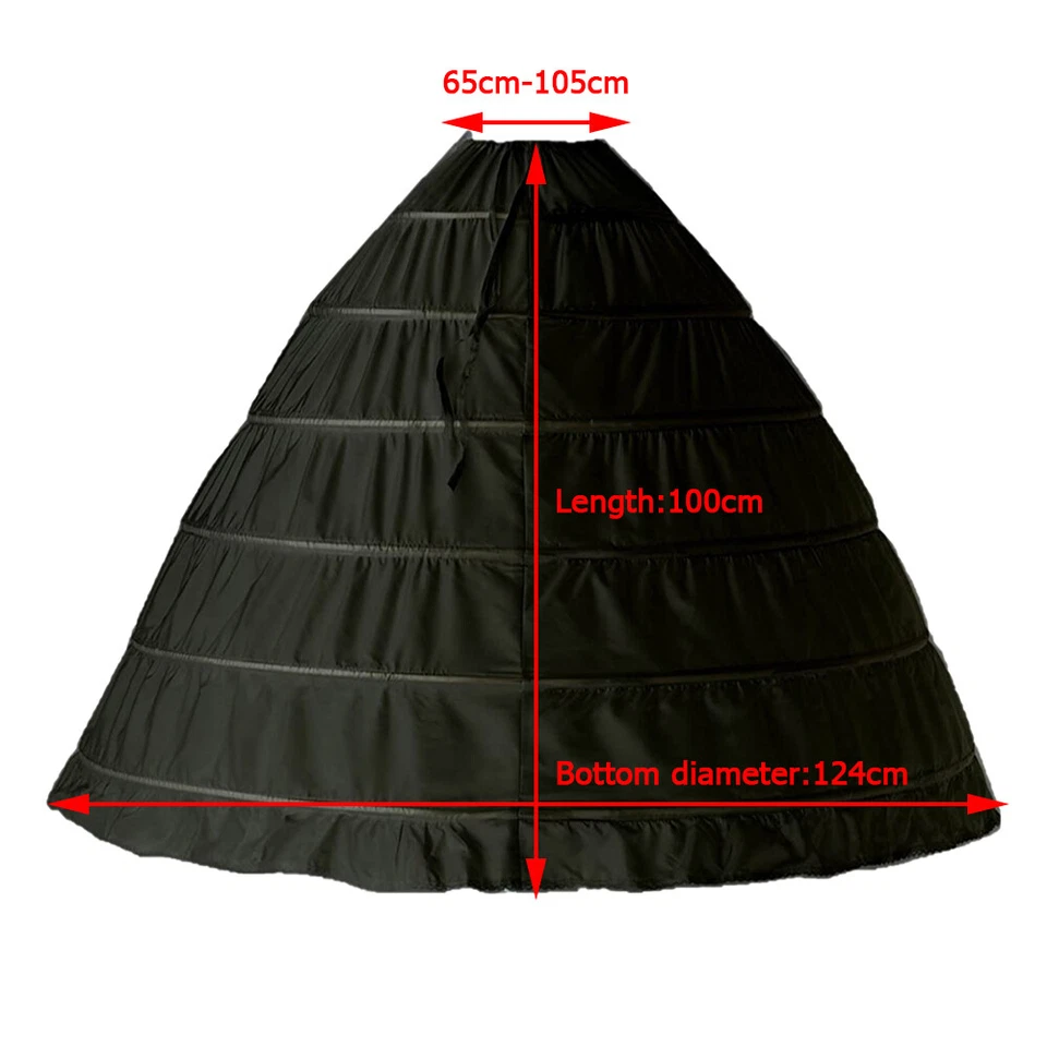 Кринолиновая нижняя юбка трапециевидная 6 обручей юбка слипы длинная нижняя юбка для свадьбы невесты - Изображение 3 из 4