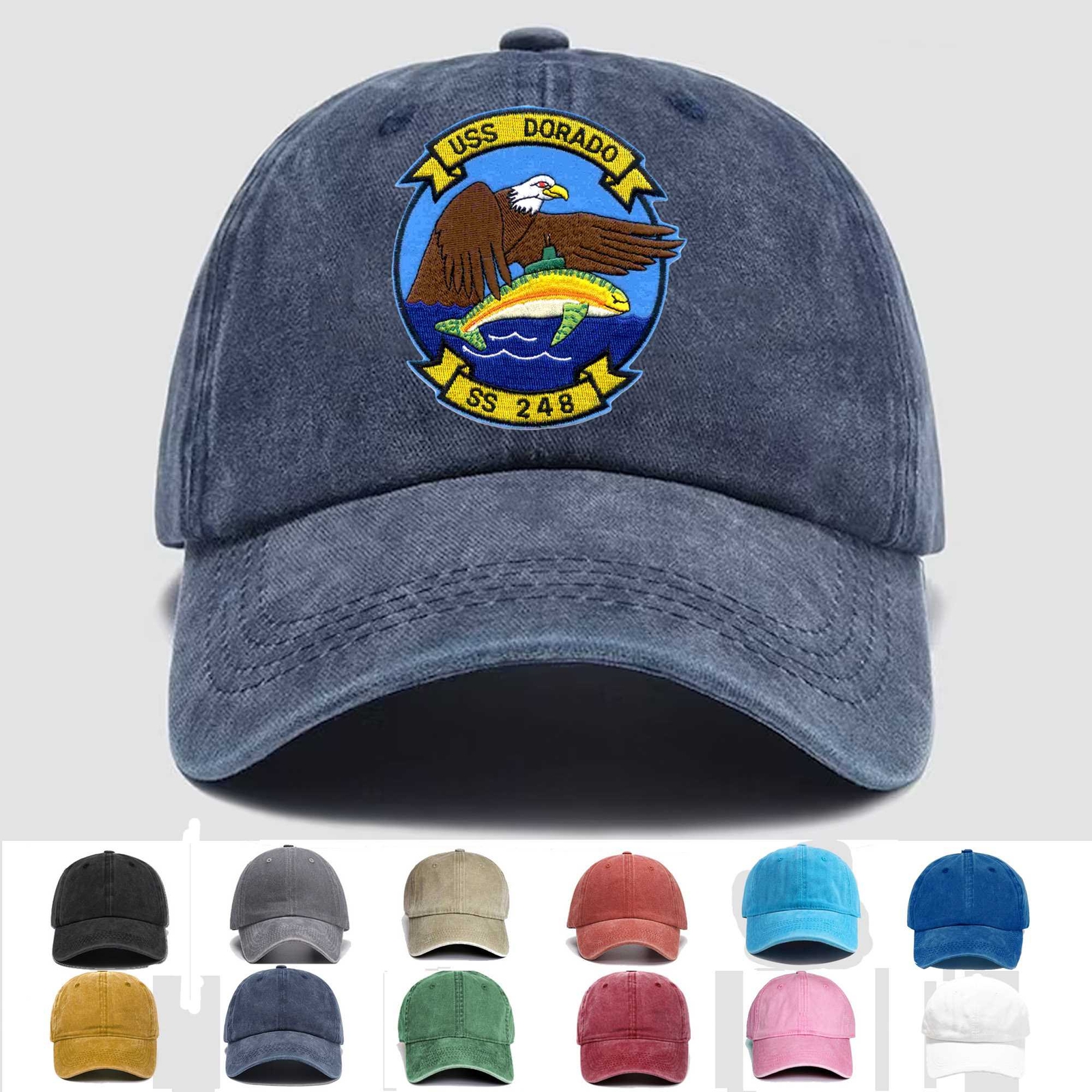 Custom Embroidered Hat SS-248 USS Dorado, Veteran Cap, Trucker Hat, Gift Idea