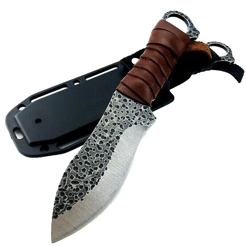 Leather Handle Encapsulated Everyday Carry Collectible Fixed Blade Knives