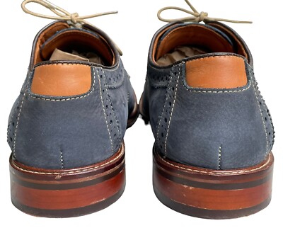 Johnston & Murphy Warner Plain Toe Navy Blue Tumbled Nubuck  display picture 3