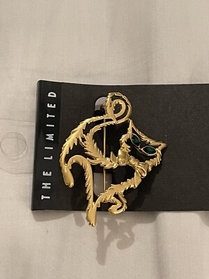 The Limited Vintage Cat Brooch Pin Gold Color
