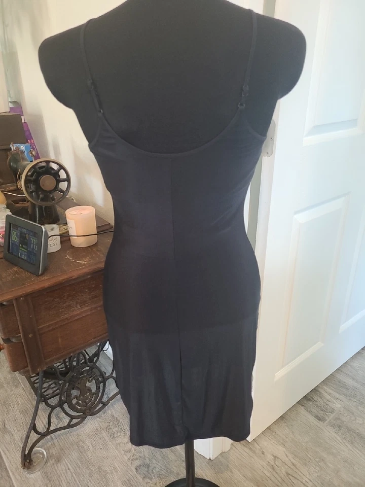 Vestido Halter Transparente Olga De Colección Sin Mangas Para Mujer Talla 34 Negro Hecho en EE. UU. 12209 Nylon Foto 4 de 4