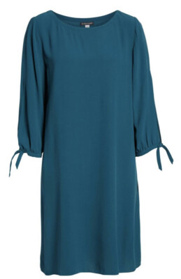 eileen fisher blue silk dress 1X NWT $398 Georgette Crepe SPRUCE Mini Size:Custom Size(Leave a Note) Straight hemline EMBELLISHMENT_Thigh Split USMC US MARINE CORPS