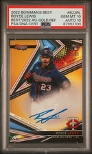 Royce Lewis 2022 Bowman's Best #B22-RL Auto #/50- Gold Refractor PSA 10