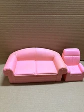 Barbie Mattle Pink Couch & Chair 1994 Dream House Plastic Furniture
