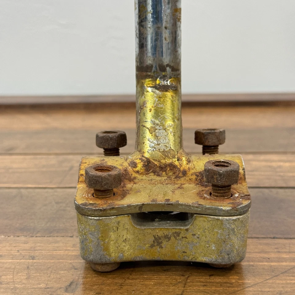 Old School Vástago BMX Bicicleta de Carrera 21.1 mm 4 Pernos Dorado OG Años 80 Años 70 Acero Foto 3 de 4