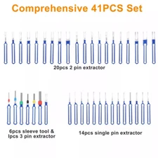 41x Pin Extractor Tool Terminal Ejector Connector Removal Kit W/ Protective Bag