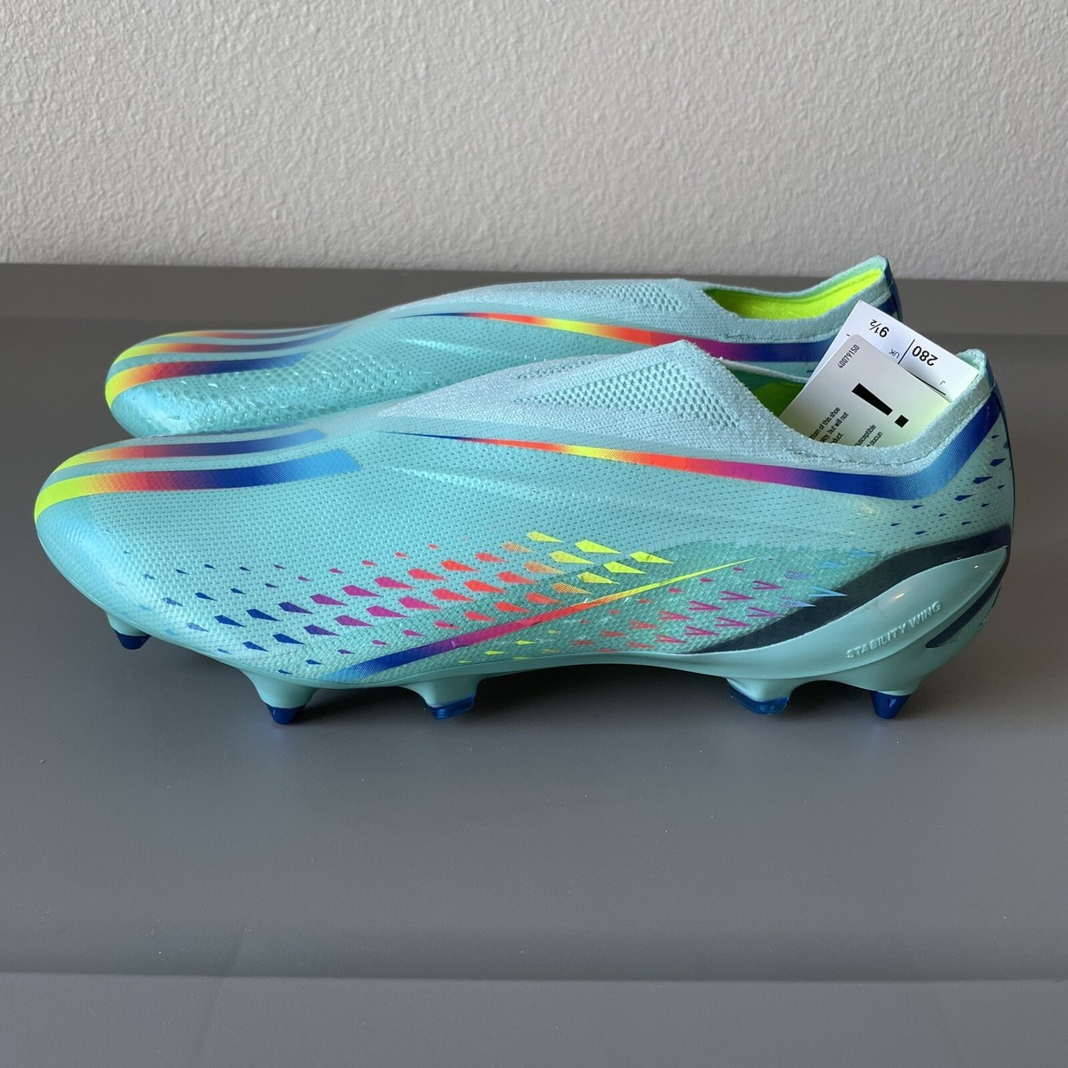 Men\'s Size 11 Adidas X Speedportal+ SG GW8420 Elite Aqua Blue Soccer Cleats Adidas X Speedportal+ SG GW8420 Elite Aqua Blue Soccer  main image 2