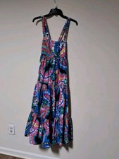 J.Crew Apron Maxidress In Ratti Kaleidoscope Print Ruffle Hem Size 2.