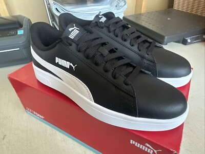 Puma Men's US 8 Smash V2 BLACK / WHITE Sneaker - 365215 04