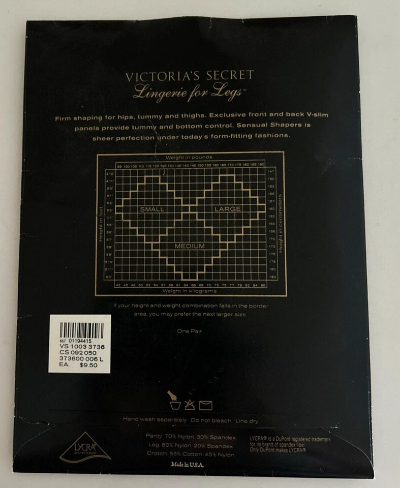 Victoria's Secret Sensual Shapers Tummy Thigh Hip Control Pantyhose LARGE CREAM - Image 2 of 4