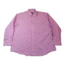 Club Room Men's Pink Casual Button Down Long Sleeve Regular Fit Neck 18 1/2 NWT