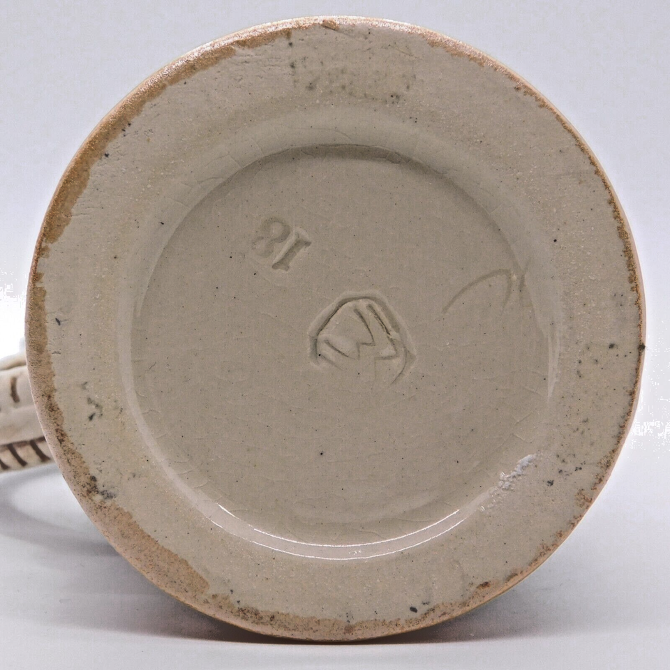 Vintage WickWerke & DBGM 60 DRM German Stoneware Beer Stein, Pointed