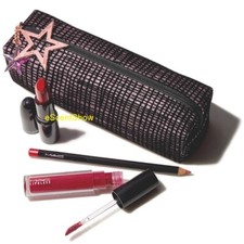 MAC STARLIT RED LIP BAG FIREBALLER LIPSTICK MARASCHINO LIPGLASS CHERRY PENCIL