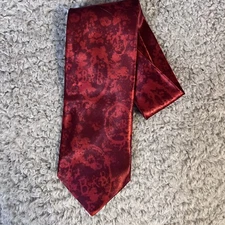 B & B Red Silk Necktie Mens Made In Canada 57” Neck Tie