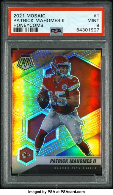 HONEYCOMB SSP - Patrick Mahomes II 2021 MOSAIC Football - POP#1 - PSA 9