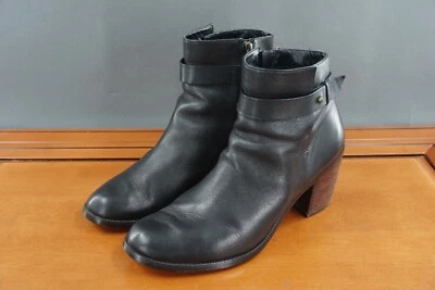 Halogen Bootie Womens Size 8.5 Shoe Black Leather Side Zip Pull On Ankle Bootie - Image 1 of 4