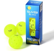S-40 Outdoor Pickleball Balls - 40 Holes, Approved by the USAPA - Durable PE Mat