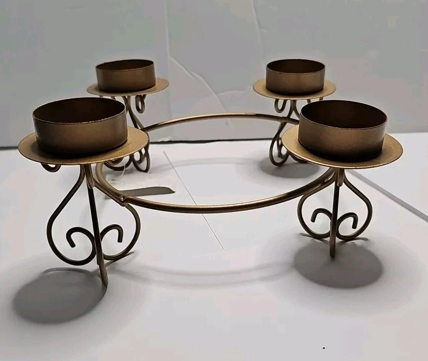 Candelabro votivo para 4 velas con cable desplazamiento bronce tono dorado color 9,5" W Foto 4 de 4