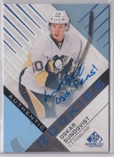 2016-17 SP Game Used Rookies Autograph Blue Inscribed Oskar Sundqvist Auto