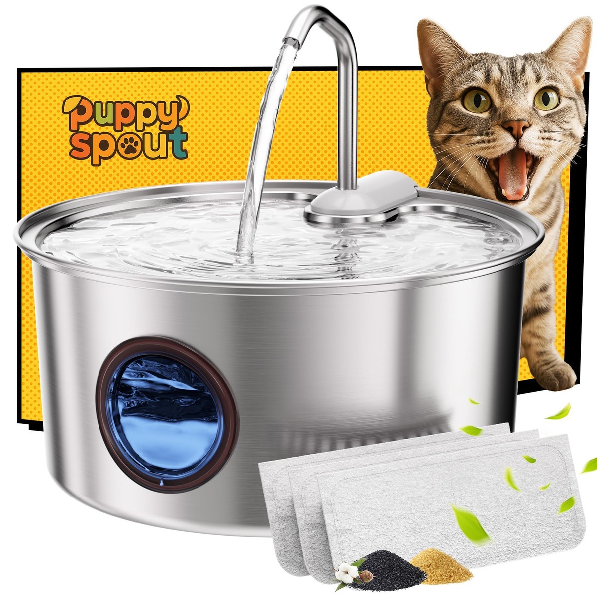 Cat Water Fountain Stainless Steel Automatic Cat