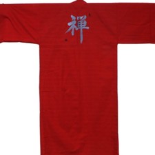 Bestickter Kimono "Zen" rot, japanischer Yukata