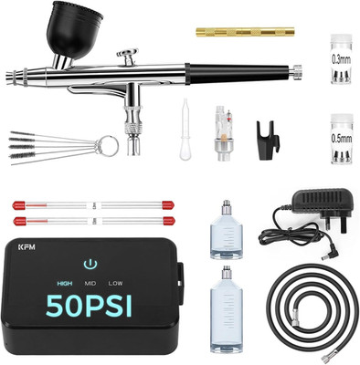 50 PSI Airbrush Kit with Compressor, High Pressure Air Brush with 0.2/0.3/0.5Mm