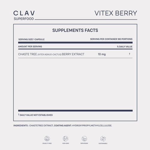 Vitex Berry Premium Chasteberry 4 to 1 Extract Vitex Agnus Castus Menopause PMS - Picture 8 of 9