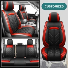 Custom For Toyota Tacoma Crew Cab 4-Door 2005-2023 5 Seat Covers PU Leather