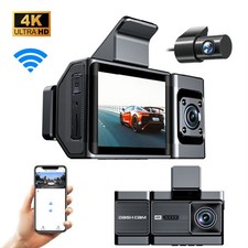3-Channel Dash Camera Ultra HD 4K Dash Cam Front Inside and Rear with WiFi  GPS