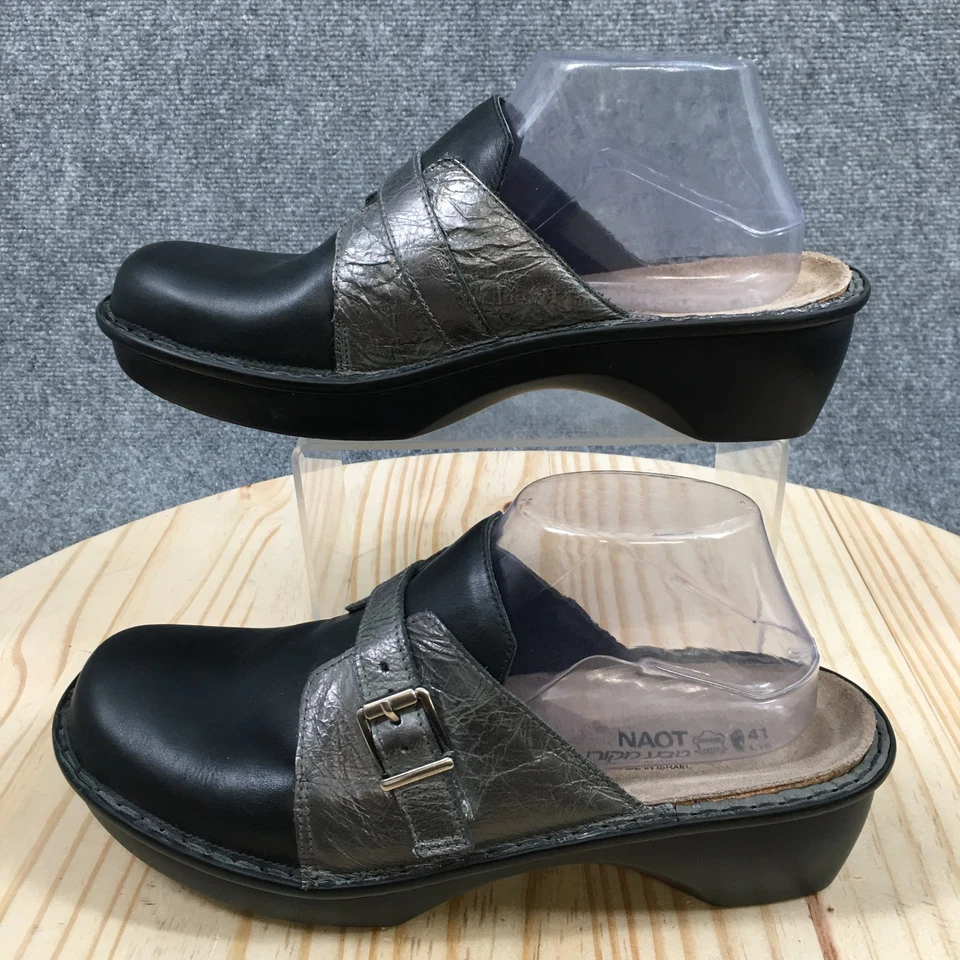 Zapatos Naot para mujer 41 Zuecos Avignon Cuero Negro Hebilla Cuña Informal Punta Redonda Foto 2 de 4