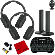 Sony RF400 Wireless Home Theater Headphones(2-Pack) w/Deco Gear Accessory Bundle