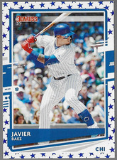 2020 Panini Donruss - Javier Baez #90 Independence Day Stars Chicago Cubs Card