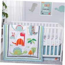 Breathable Can Be Used As A Blanket Or Dinosaur Roar 3-Piece Crib Bedding Set