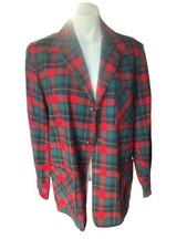 Pendleton Jacket Men s Medium Wool Red Green Plaid Vintage Custom Tailored Tag