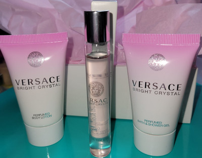 Versace Bright Crystal Eau de Toilette Rollerball Gift Set 0.3 fl oz Tester
