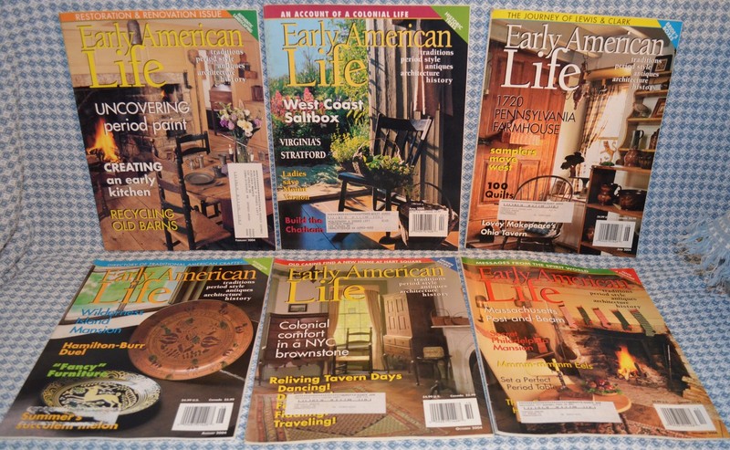 EARLY AMERICAN LIFE magazines 6 issue lot 2004 old barns Lewis & Clark recipes +