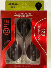 CONDOR AXE 120 BLACK TEARDROP DART FLIGHTS MEDIUM 24 MM 3 WING SHIP FREE NEW