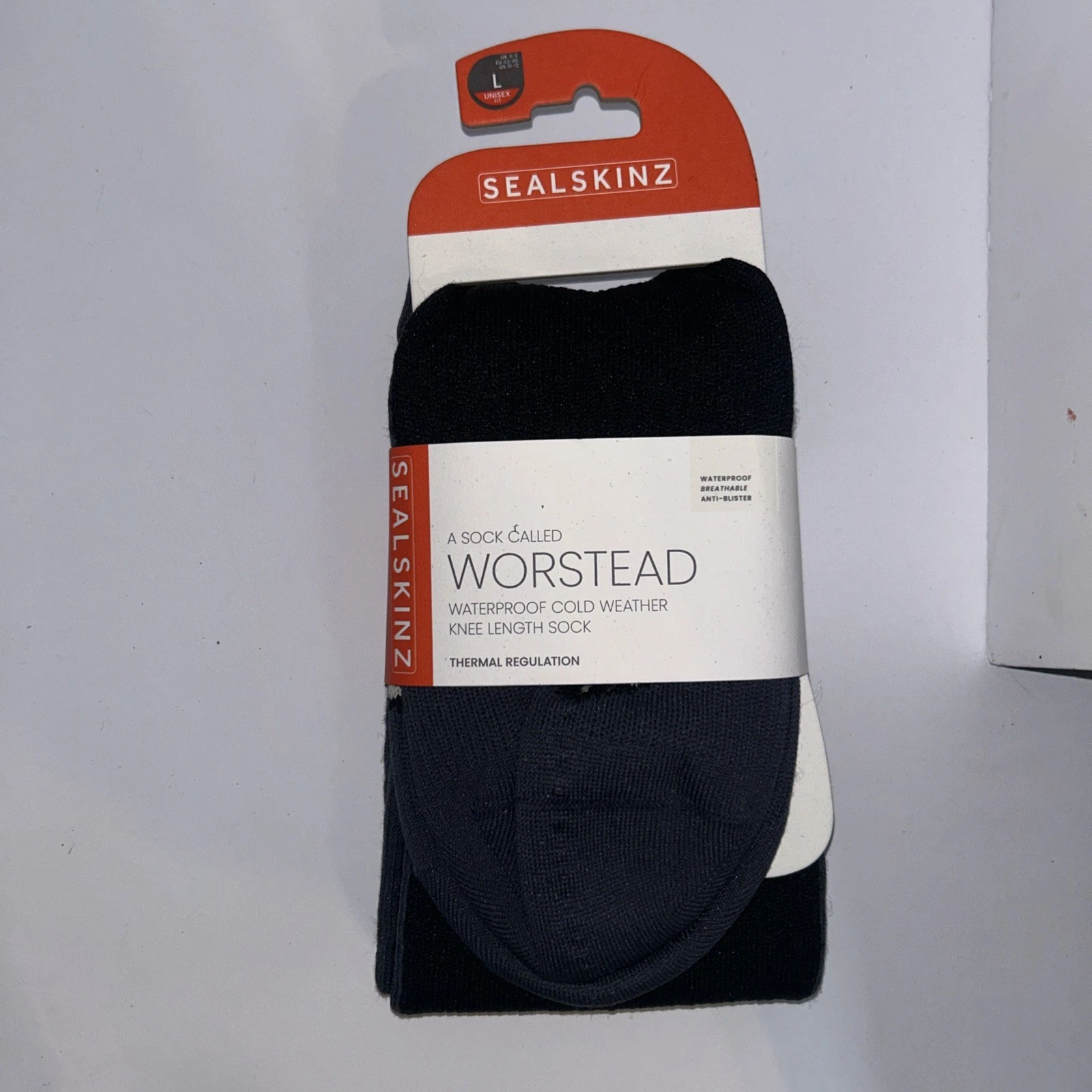Sealskinz Worstead Waterproof Cold Weather Knee Length Sock Size Large