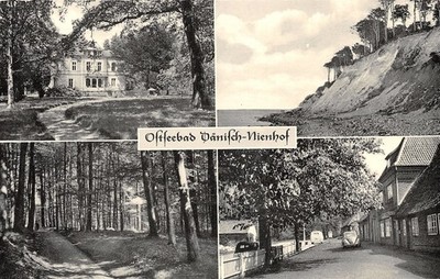 10873) multi-picture map Baltic Sea resort Danish Nienhof near Kiel 