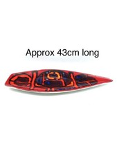 Vintage Poole Pottery Delphis Spear Shape (82) Dish Red, Orange & Blue Design