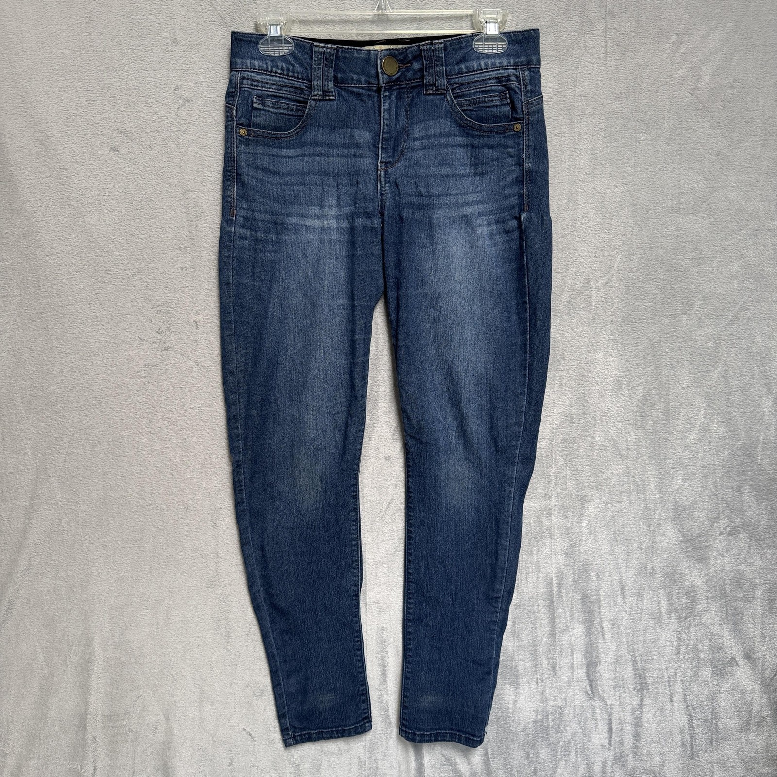 Democracy Jeans Womens 2 Blue Ab Technology Mid Rise Skinny Stretch Denim