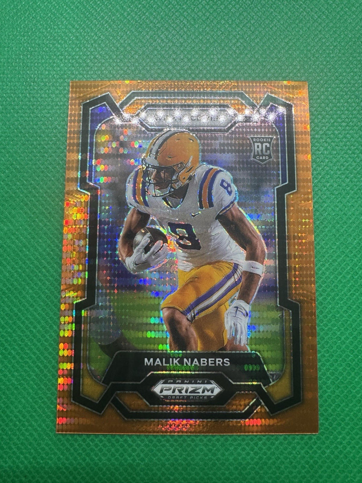 2024 Panini Prizm Draft Picks Football - Malik Nabers Orange Pulsar /49 Rookie